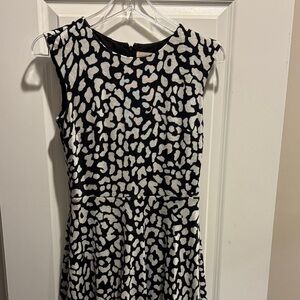LOFT Black & White Printed Dress